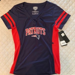 NWT New England Patriots Licensed NFL Lace Up Tee Super Bowl
